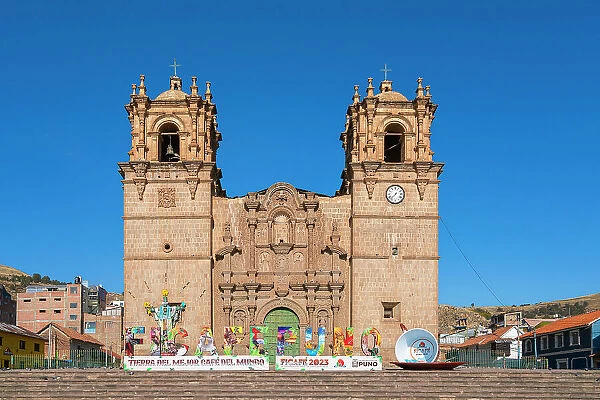 Facade of Puno Cathedral, Puno, Puno Province, Puno Region, Peru