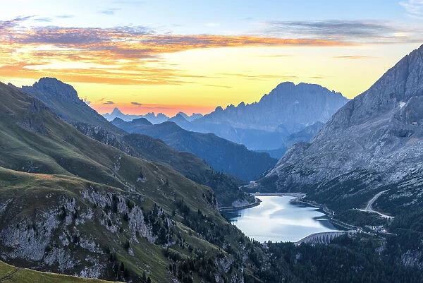 Fedaia lake Europe, Italy, Trentino Alto Adige, Bolzano province, Canazei