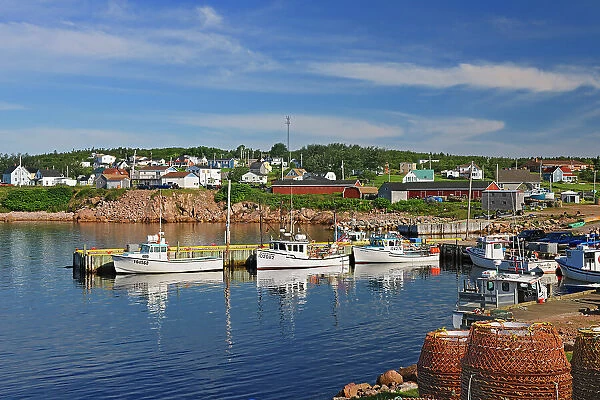Fishing boats in Cabot STrait Neils Harbour Nova Scotia, Canada