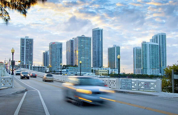 Florida, Miami, Venetian Causeway, Crosses Biscayne Bay Connecting Miami Beach To