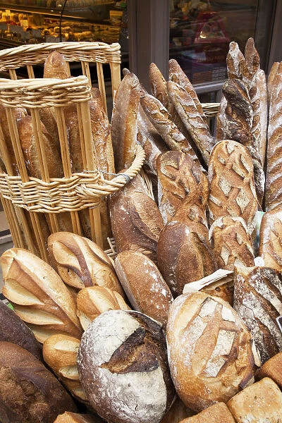 France, Normandy, Honfleur, Bread Shop Display