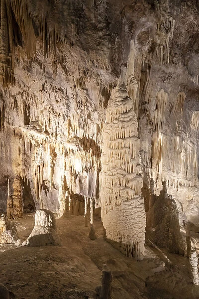Frasassi caves, stunning rock formations under giant rock caves near Frasassi village