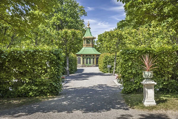 Garden pavilion in the park of Drottningholm Palace near Stockholm, Sweden
