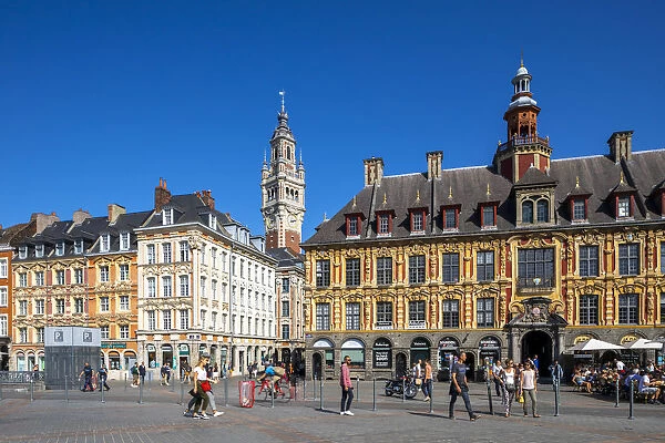 The Grand Place, Lille Chamber of Commerce Belfry and Old Stock Exchange, Lille, France