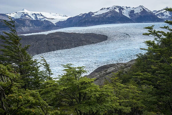 Grey Glacier surrounded by mountains, Torres del Paine National Park, Magallanes Region