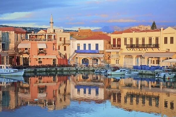 The Harbour at Rethymno, Rethymno, Crete, Greek Islands, Greece, Europe