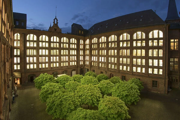 Heidelberg University library at night, Baden-Wurttemberg, Germany