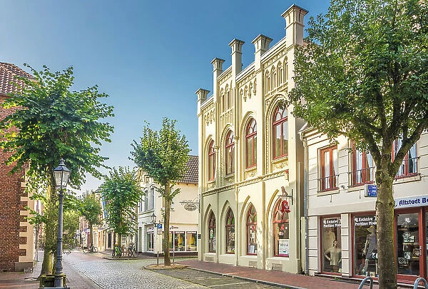 Historic houses in the old town, Leer, East Frisia, Lower Saxony, Germany