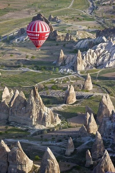 Hot Air Balloon flight over Volcanic tufa rock formations