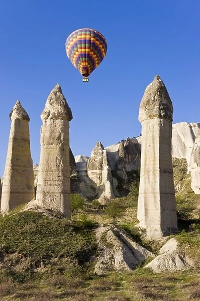 Hot Air balloon over the Phallic pillars (Fairy Chimneys)