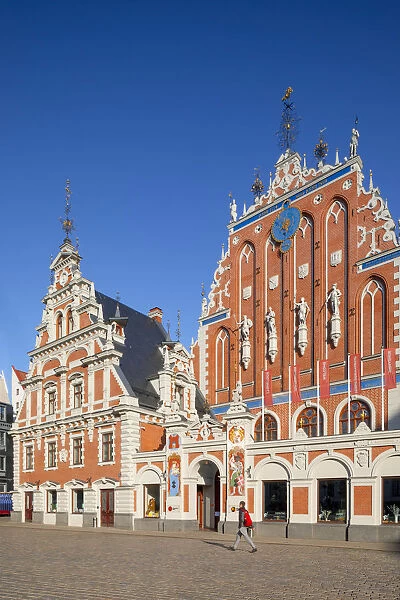 House of Blackheads and Schwab House, Town Hall Square, Old Town, Riga, Latvia, Northern