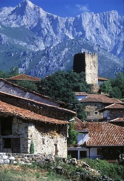 Houses and tower in Mogrovejo village
