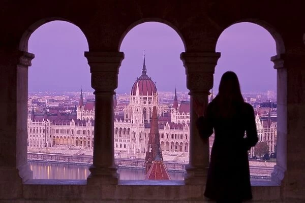 Hungarian Parliament seen from Fishermans Bastion