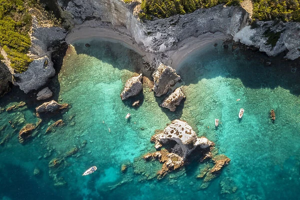 I Pagliai beach and cove on Isola san Domino. Tremiti Islands, Foggia district, Puglia, Italy