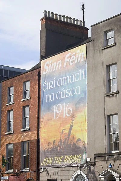 Ireland, Dublin, Parnell Square, poster for 1916 Easter Uprising