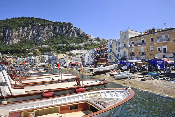 Italy, Campania, Napoli district, Capri. Marina Grande Harbour