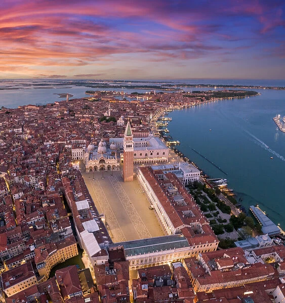 Italy, Veneto, Venice, Aerial view of St Marks square