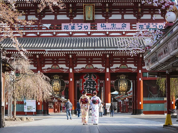 Japanese women with traditional kimono, Asakusa, Tokyo, Japan (MR)