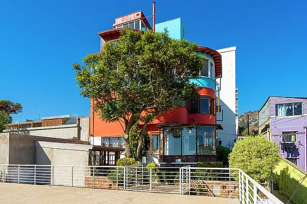La Sebastiana Museo de Pablo Neruda in Valparaiso on sunny day, Valparaiso Province, Valparaiso Region, Chile