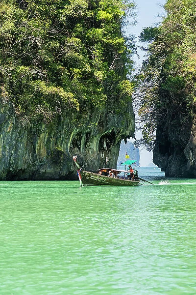 Long tail boat in Hong lagoon, Hong Island, Krabi, Thailand
