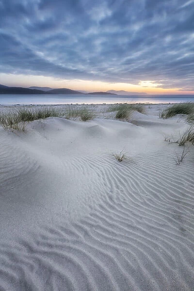 Luskentyre beach at sunset, Isle of Harris, Outer Hebrides, Scotland, UK