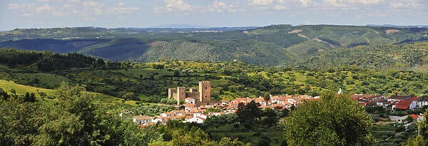 The medieval castle of Amieira do Tejo. Alentejo, Portugal