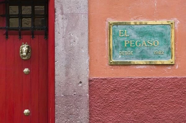 Mexico, Guanajuato State, San Miguel De Allende, El Pegaso Cafe Sign