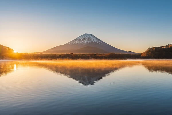 Mt Fuji seen from lake Shoji, Yamanashi Prefecture, Japan