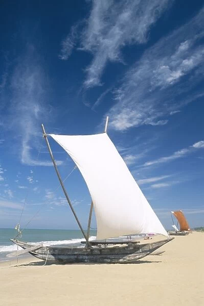 Negombo Beach  /  Traditional Outrigger Fishing Boats