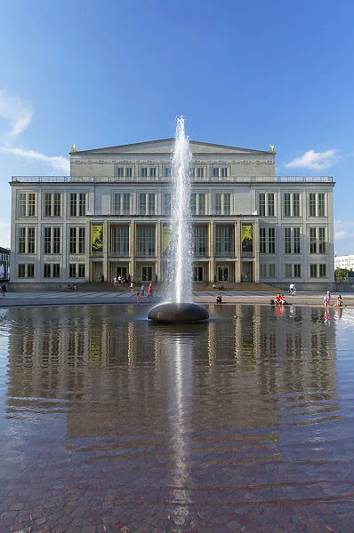 Opera House in Augustusplatz, Leipzig, Saxony, Germany
