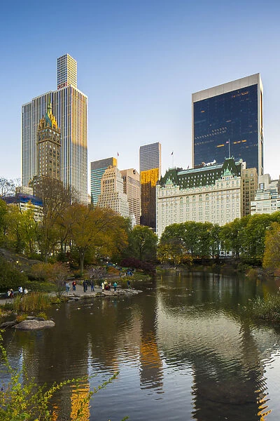 Plaza Hotel & The Pond, Central Park, Manhattan, New York City, New York, USA