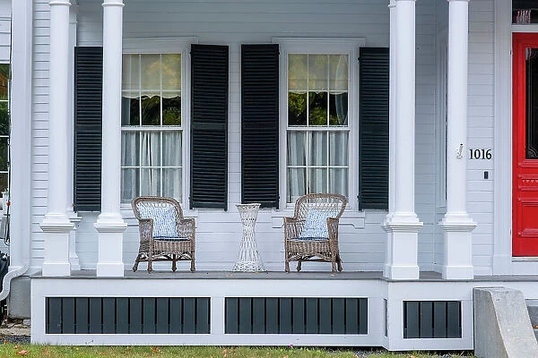 Porch / verandah of house, Bath, Maine, USA