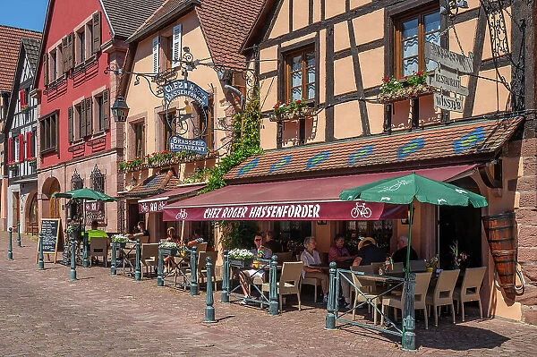 Restaurant at Kaysersberg, Haut-Rhin, Alsace, Alsace-Champagne-Ardenne-Lorraine, Grand Est, France