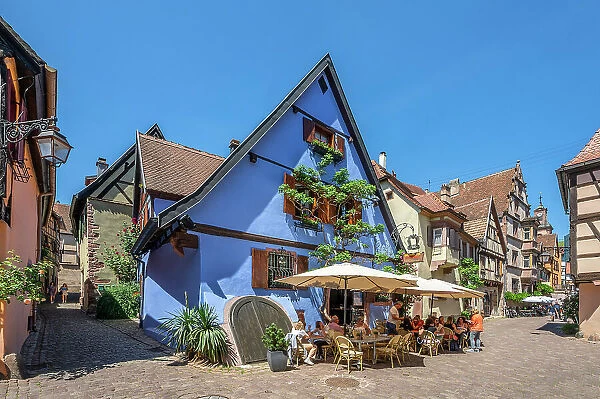 Restaurant at Riquewihr, Haut-Rhin, Alsace, Alsace-Champagne-Ardenne-Lorraine, Grand Est, France