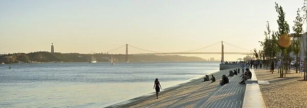 Ribeira das Naus esplanade, along the Tagus river. Lisbon, Portugal