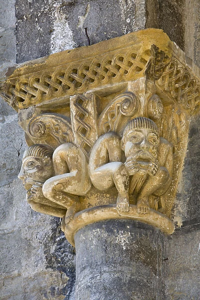 Romanesque Doorway Details, Eglise Sainte Croix, Oloron-Sainte-Marie, Pyrenees-Atlantiques