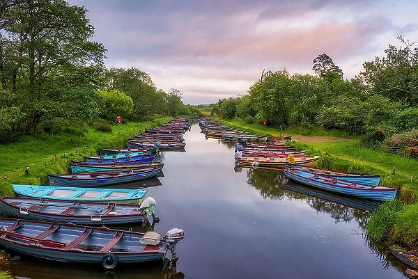 Rowing boats at Lough Leane, Killarney National Park, Killarney, Ring of Kerry, Co. Kerry, Ireland, Europe
