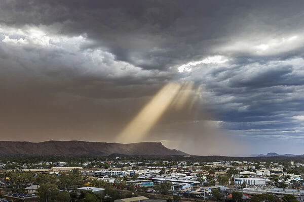 Sandstorm approaching town, Alice Springs, Northern Territory, Australia