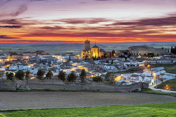 Scenic sunset in Belmonte, Castilla-La Mancha, Spain