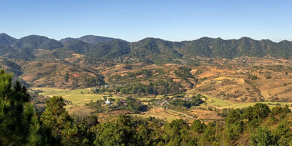 Scenic view of mountainous countryside near Kalaw, Kalaw Township, Taunggyi District