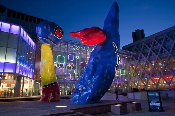 Sculpture of Joan Miro in La Defense, the main business district in Paris, France