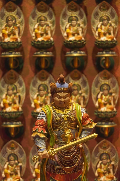 Singapore, Chinatown, Buddha Tooth Relic Temple, temple statues