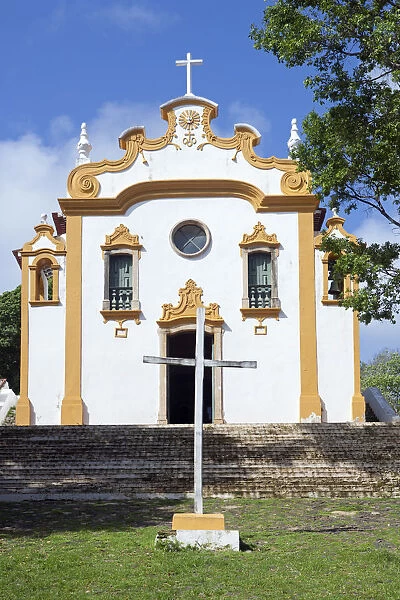 South America, Brazil, Pernambuco, Fernando de Noronha Island, the facade of the church
