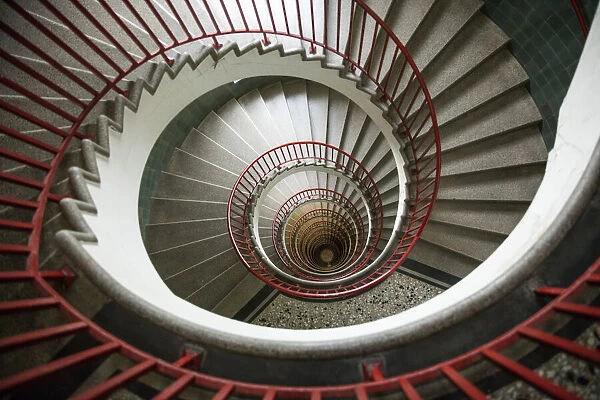 Spiral staircase inside the art-deco Neboticnik Building, Stefan Street, Ljubljana