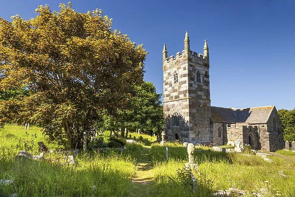 St Wynwallow Church, Landewednack, Lizard Peninsula, Cornwall, England