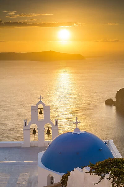 Sunset in Firostefani, Santorini, Cyclades Islands, Greece