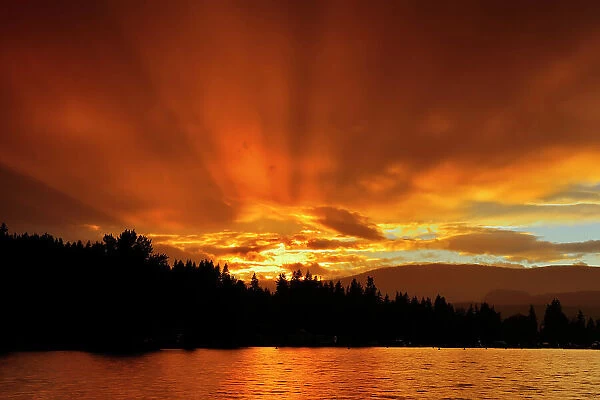 Sunset on Sushwap Lake Blind Bay, British Columbia, Canada