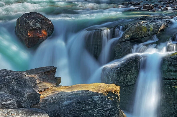 Sunwapta Falls in the Canadian Rocky Mountains, Jasper National Park, Alberta, Canada