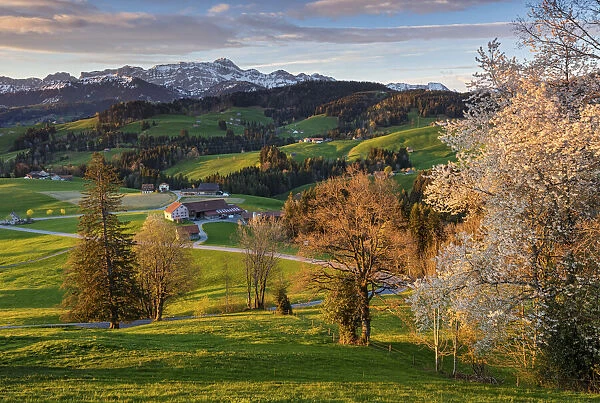 Switzerland, Canton Appenzell, view from Saantisblick