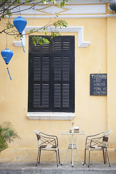 Tabe and chairs at cafe, Hoi An (UNESCO World Heritage Site), Quang Ham, Vietnam